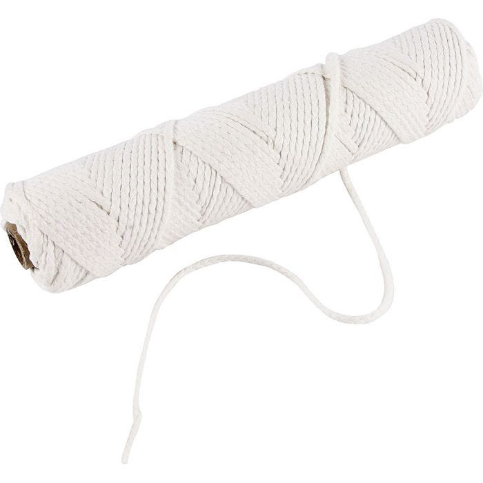 Veike til stearin, Egnet for formstøpte lys med en diameter på 50-70 mm, 100 g, 80 m/ 1 rl.