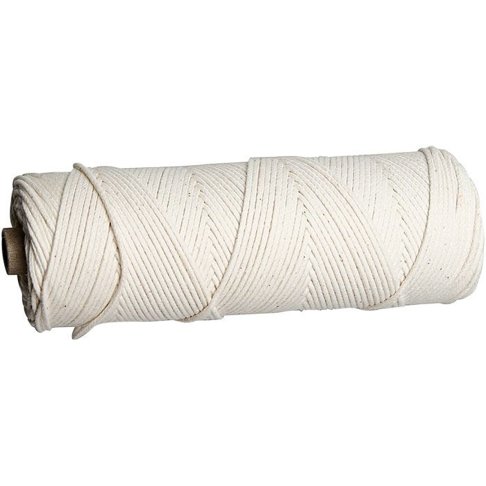 Veke til bivoksplater, Til bruk med lys laget av bivoksplater, nr. 3, tykkelse 2-3 mm, 100 g, 80 m/ 1 rl.