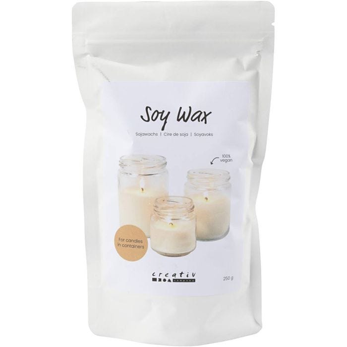 Soyavoks, Voks til lys i lysestaker, creme, 250 g/ 1 pk.