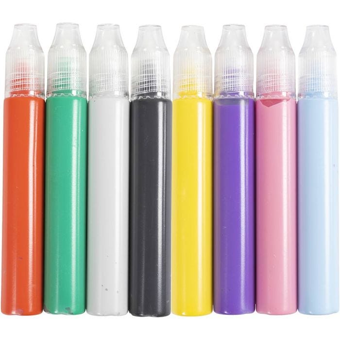 Lyspenner, ass. farger, 8x30 ml/ 1 pk.