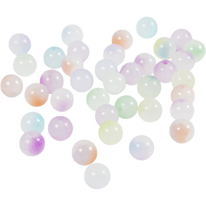 Prinsesseperler, dia. 8 mm, hullstr. 1,5 mm, ca. 900 stk., ass. farger, 600 g/ 1 pk.