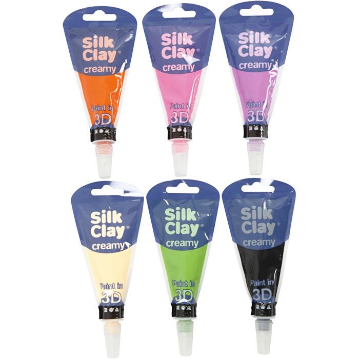 Silk Clay® Creamy, suppl. farger, 6x35 ml/ 1 sett