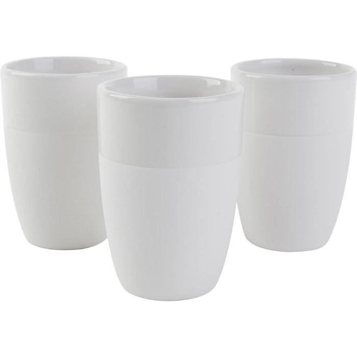 Krus med matt utside, str. 10x7 cm, 12 stk./ 1 pk.