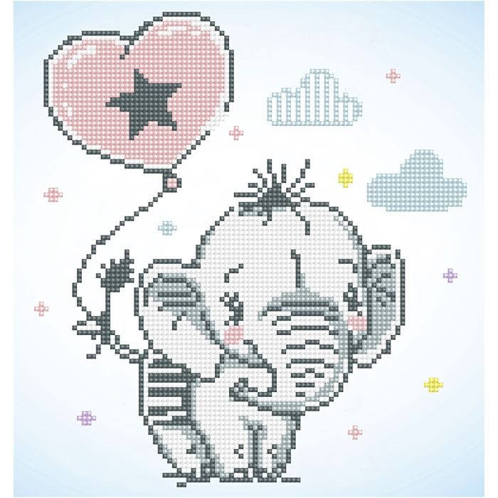Diamant Dotz, Baby elefant, str. 28x35,5 cm, 1 pk.