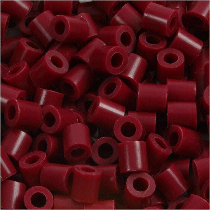Rørperler, str. 5x5 mm, hullstr. 2,5 mm, medium, vinrød (32239), 1100 stk./ 1 pk.