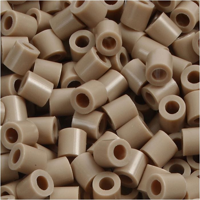 Rørperler, str. 5x5 mm, hullstr. 2,5 mm, medium, beige (32248), 1100 stk./ 1 pk.