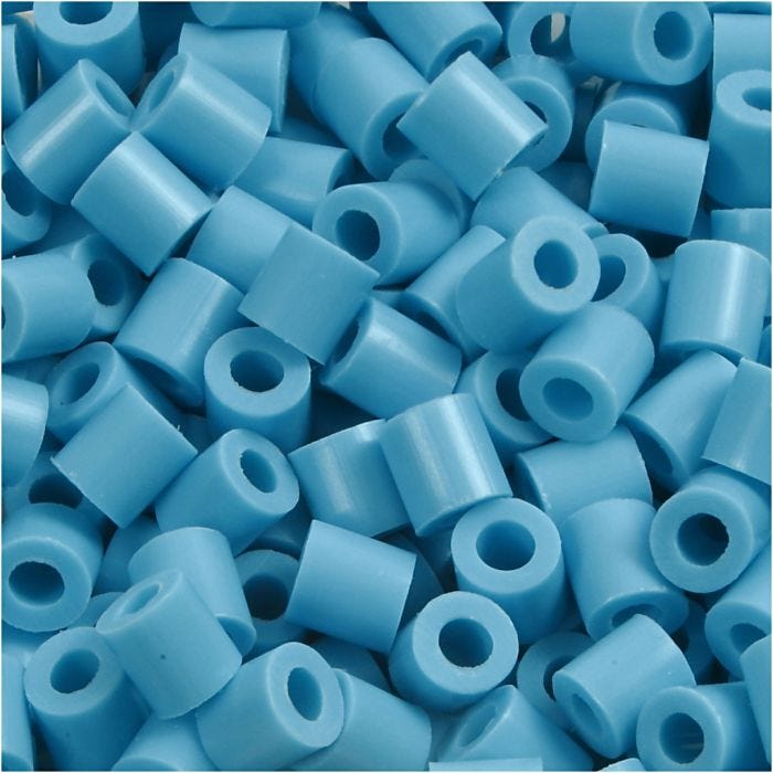 Rørperler, str. 5x5 mm, hullstr. 2,5 mm, medium, turkis (32256), 1100 stk./ 1 pk.