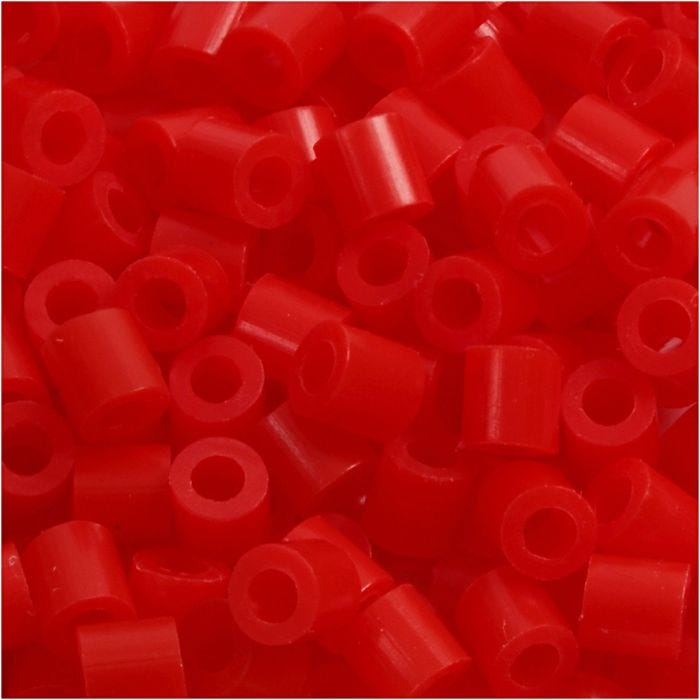 Rørperler, str. 5x5 mm, hullstr. 2,5 mm, medium, lys rød (32225), 1100 stk./ 1 pk.