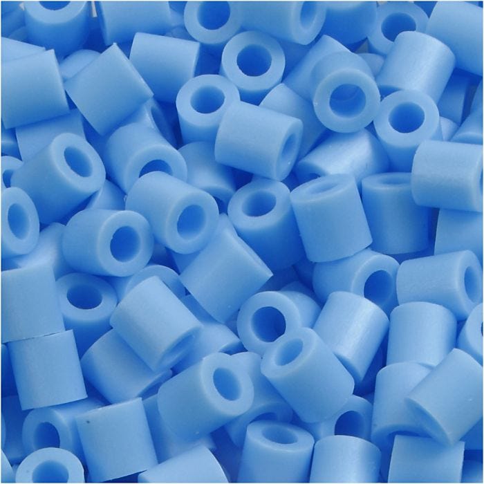 Rørperler, str. 5x5 mm, hullstr. 2,5 mm, medium, blå pastell (32224), 1100 stk./ 1 pk.