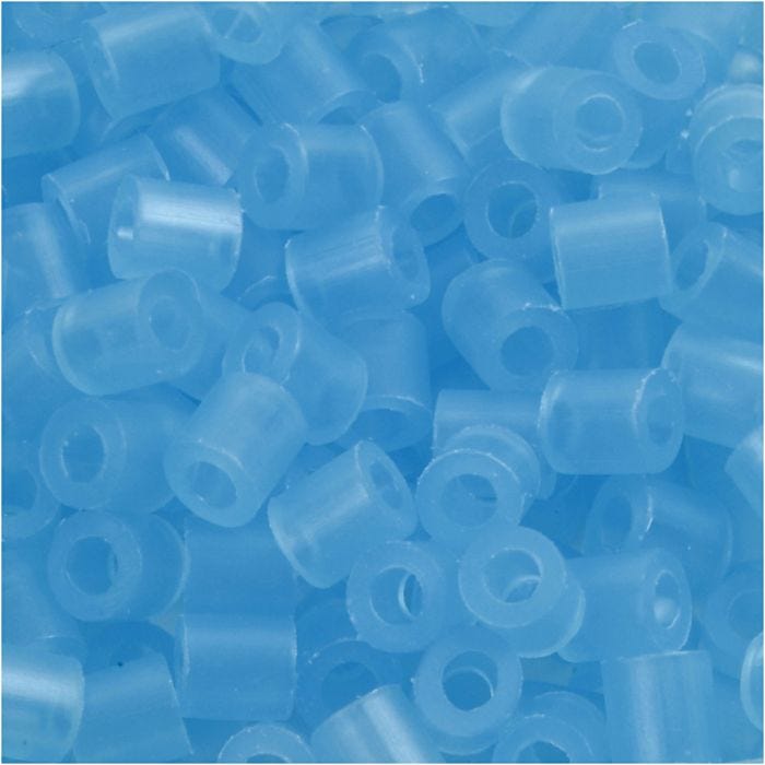 Rørperler, str. 5x5 mm, hullstr. 2,5 mm, medium, blå neon (32235), 6000 stk./ 1 pk.