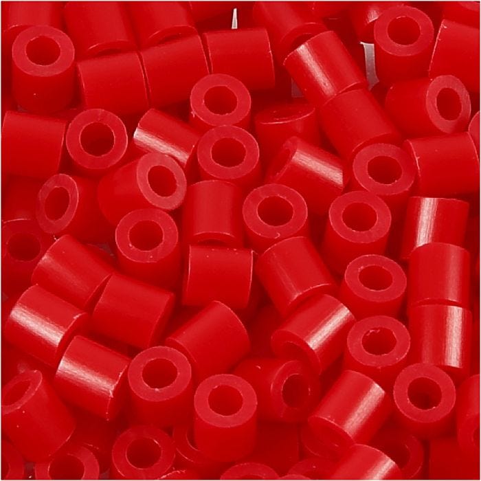 Rørperler, str. 5x5 mm, hullstr. 2,5 mm, medium, rød (32231), 1100 stk./ 1 pk.