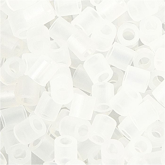 Rørperler, str. 5x5 mm, hullstr. 2,5 mm, medium, klar transparent (32264), 1100 stk./ 1 pk.