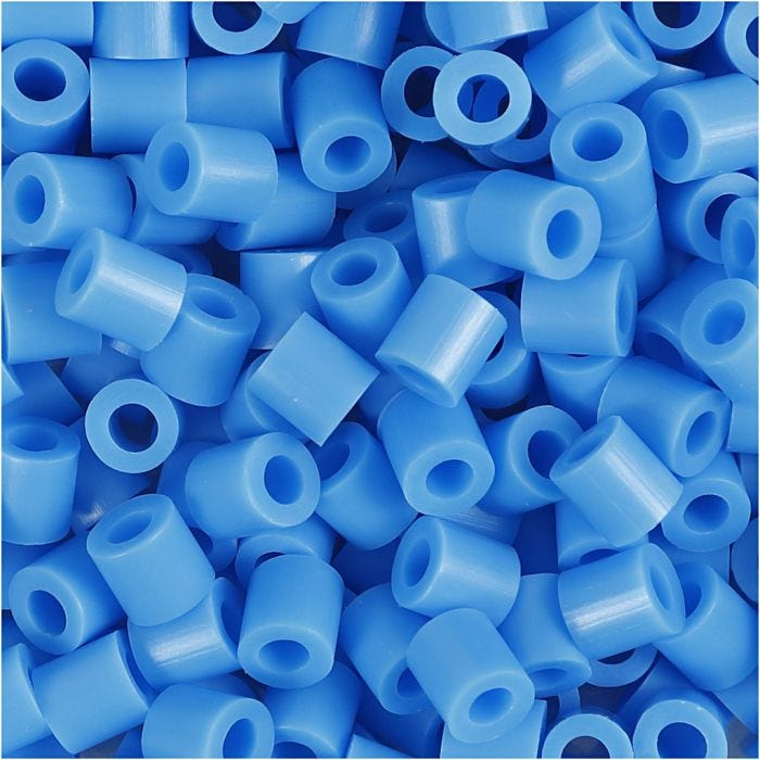Rørperler, str. 5x5 mm, hullstr. 2,5 mm, medium, blå (32238), 1100 stk./ 1 pk.