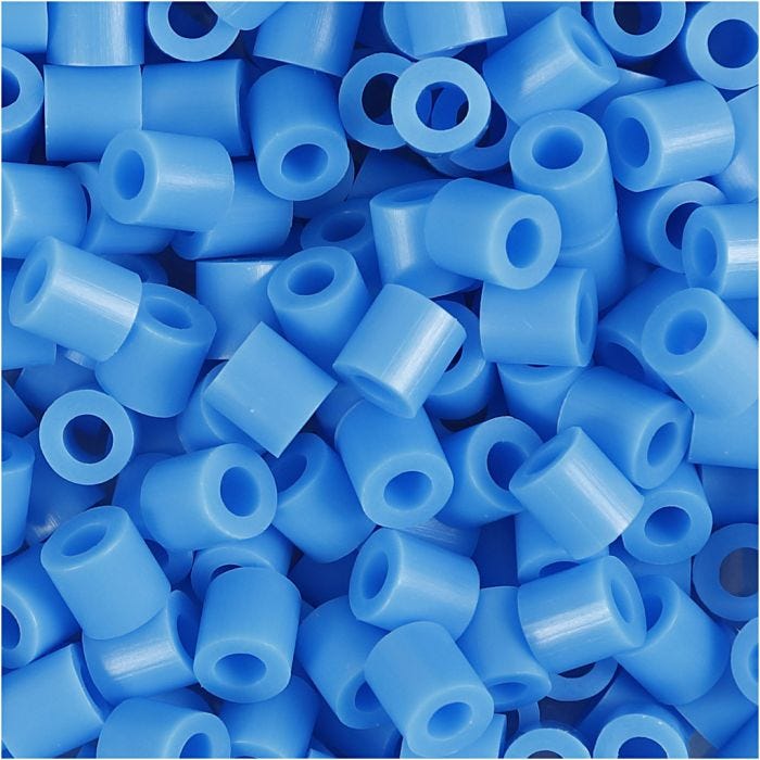 Rørperler, str. 5x5 mm, hullstr. 2,5 mm, medium, blå (32238), 6000 stk./ 1 pk.