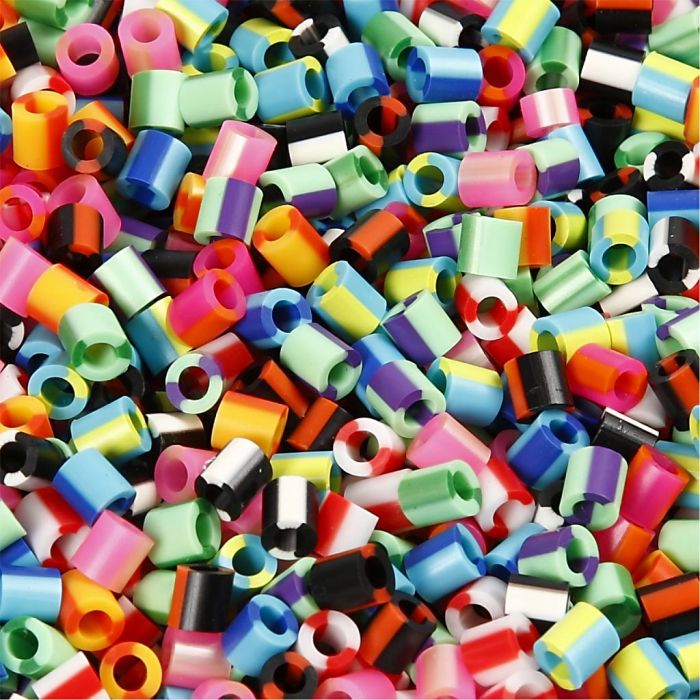 Rørperler, str. 5x5 mm, hullstr. 2,5 mm, medium, striper, 10000 stk./ 1 pk.