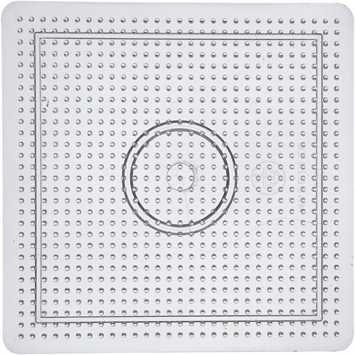 Perleplate, 14,5x14,5 cm, medium, klar, 1 stk.
