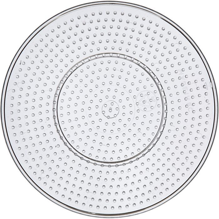 Perleplate, stor rund, 15 cm, medium, klar, 1 stk.