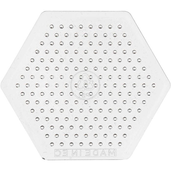 Perleplate, liten sekskant, str. 7 cm, medium, 10 stk./ 1 pk.