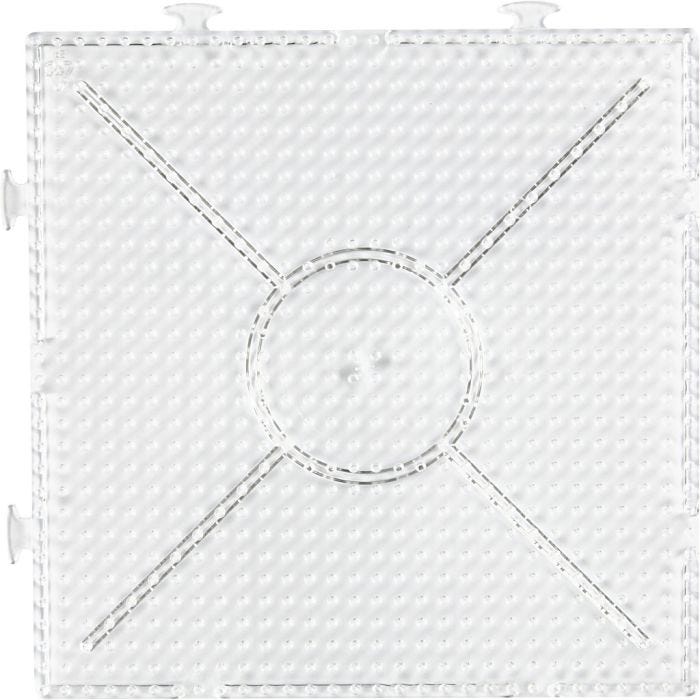 Perleplate, stor samlekvadrat, 15x15 cm, medium, klar, 1 stk.