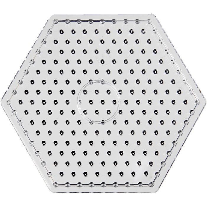 Perleplate, hexagon, str. 17,5x17,5 cm, JUMBO, klar, 1 stk.