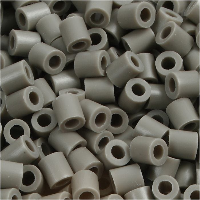 PhotoPearls, str. 5x5 mm, hullstr. 2,5 mm, medium, askegrå (8), 6000 stk./ 1 pk.