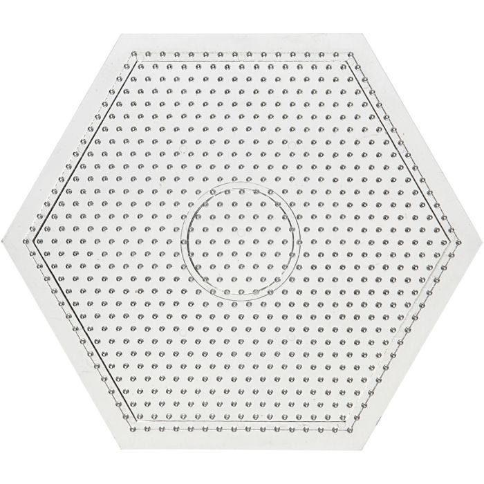 Perleplate, stor sekskant, str. 15x15 cm, medium, 10 stk./ 1 pk.