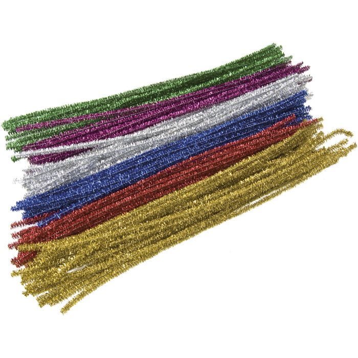Piperenser, L: 30 cm, tykkelse 6 mm, metallic farger, 100 stk./ 1 pk.