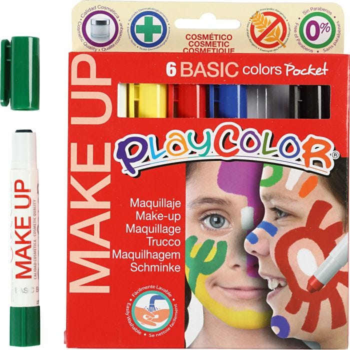 Playcolor Make up, ass. farger, 6x5 g/ 1 pk.