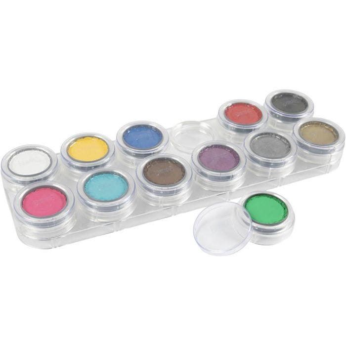 Grimas Ansiktsmaling - Sminkepalett, ass. farger, 12x2.50 ml/ 1 stk.