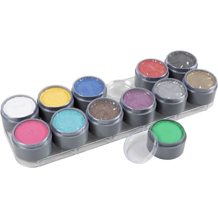 Grimas Ansiktsmaling - Sminkepalett, ass. farger, 12x15 ml/ 1 stk.