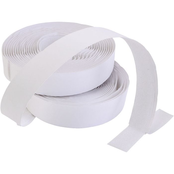 Borrelås, tykkelse 2 cm, hvit, 25 m/ 1 pk.