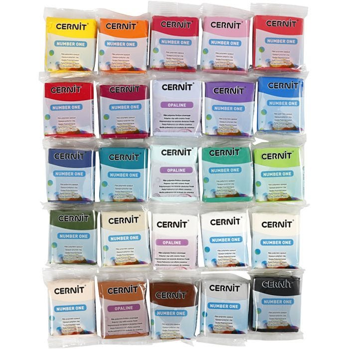 Cernit, Innhold kan variere , ass. farger, 25x56 g/ 1 pk.