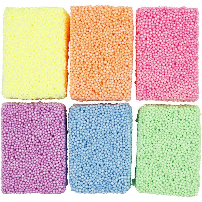Soft Foam, neonfarger, 6x10 g/ 1 pk.