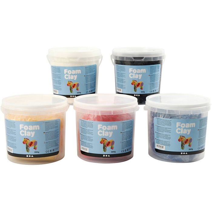 Foam Clay® , primær farger, 5x560 g/ 1 pk.