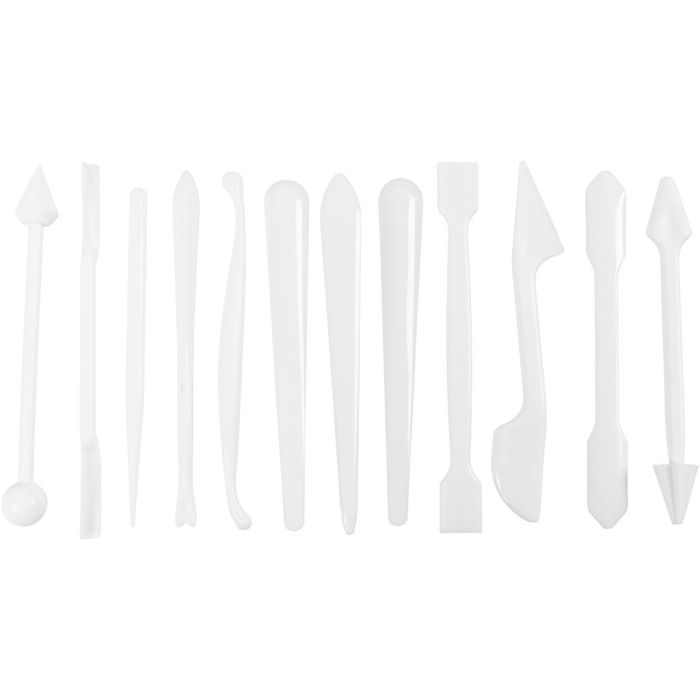 Modelleringspinner, str. 12,7-14,3 cm, hvit, 12 stk./ 1 pk.