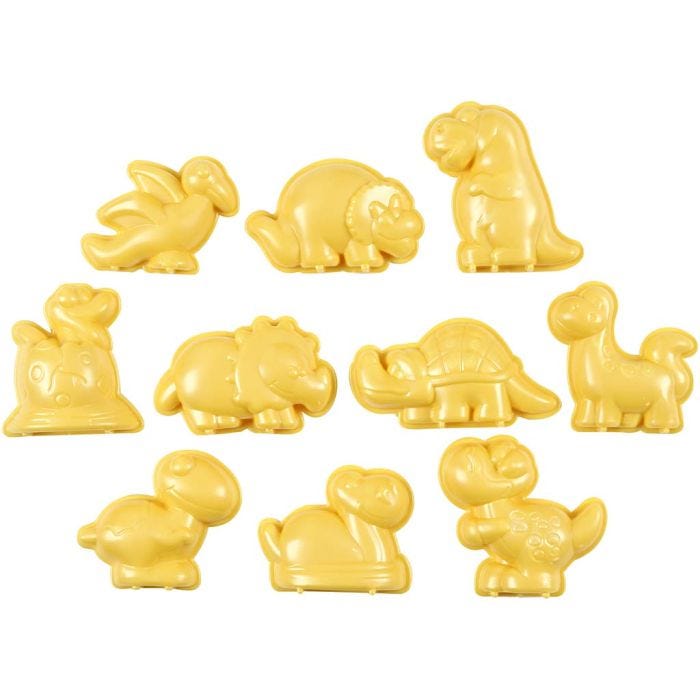 Sandformer, dinosaurer, str. 4,5-6 cm, 10 stk./ 1 pk.