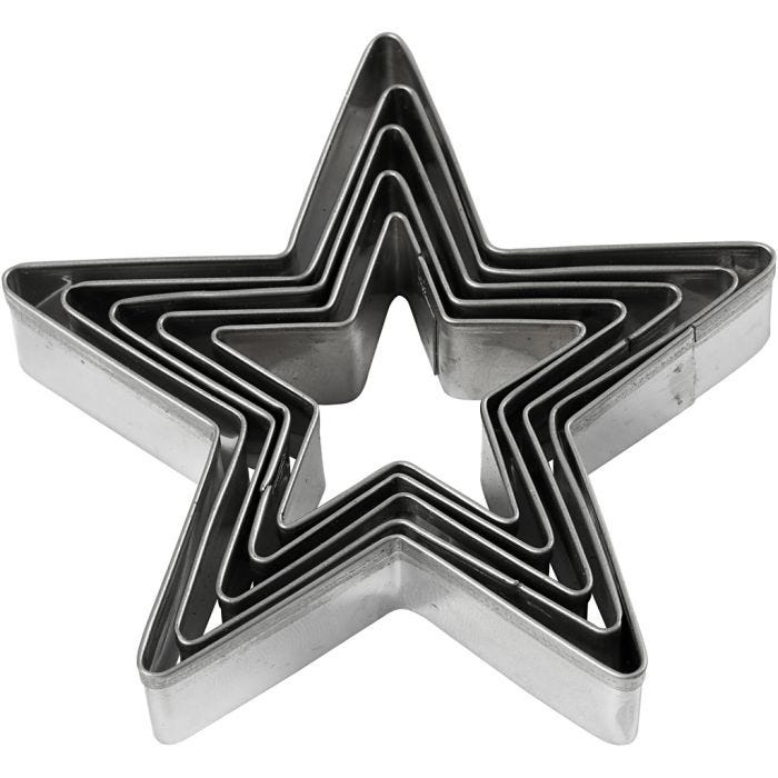 Utstikksformer, stjerne, str. 8 cm, 5 stk./ 1 pk.