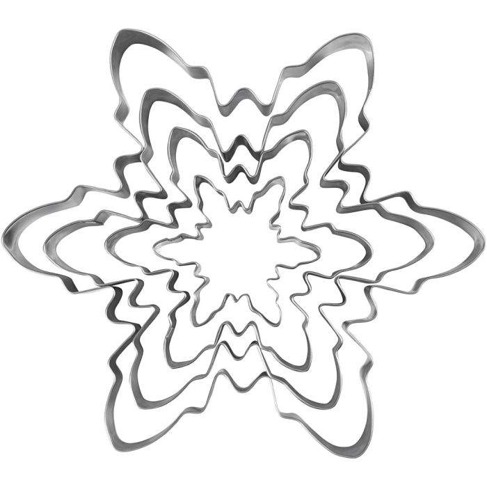 Utstikksformer, Snøfnugg, H: 2,5 cm, str. 6-16,5 cm, 1 stk./ 1 pk.