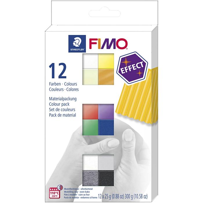 FIMO® Effect , ass. farger, 12x25 g/ 1 pk.