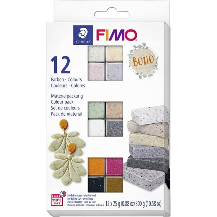 FIMO® Effect , ass. farger, 12x25 g/ 1 pk.