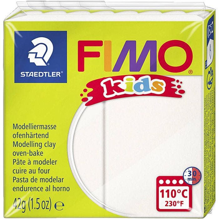 FIMO® Kids Leire, hvit, 42 g/ 1 pk.