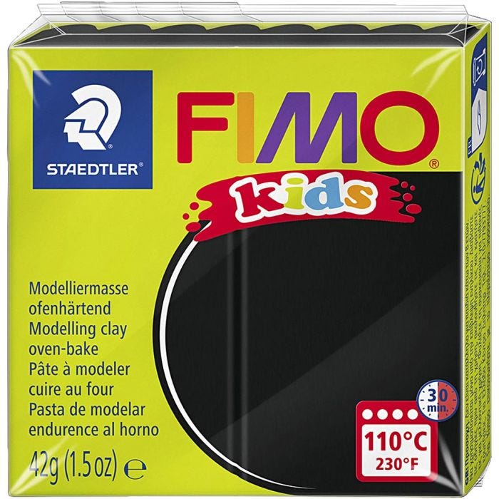 FIMO® Kids Leire, svart, 42 g/ 1 pk.