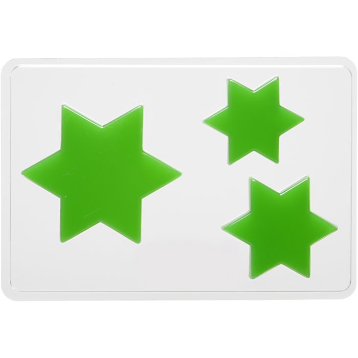 Støpeform, stjerne, H: 6+8+10 cm, D: 9 mm, str. 14,9x22 cm, 1 stk.