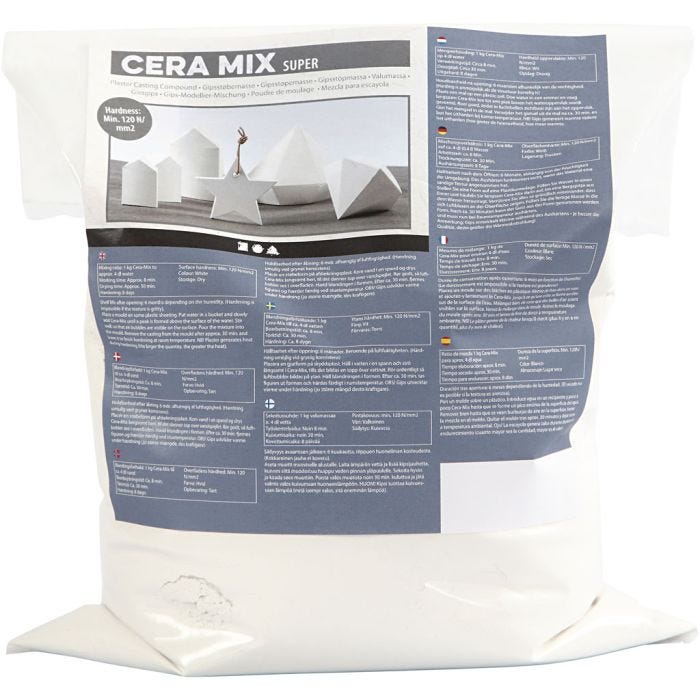 Cera-Mix Super Modellgips, hvit, 5 kg/ 1 pk.