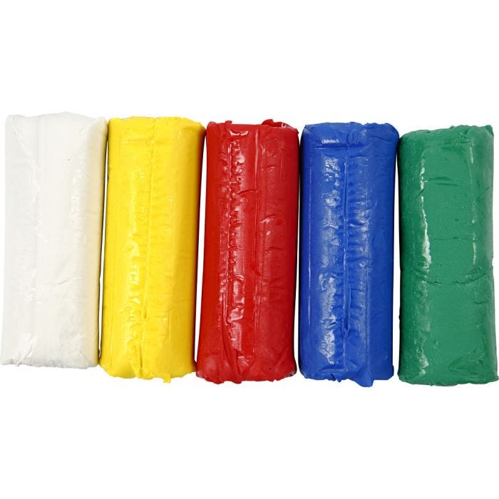 Modellervoks, H: 9,5 cm, ass. farger, 5x80 g/ 1 pk.