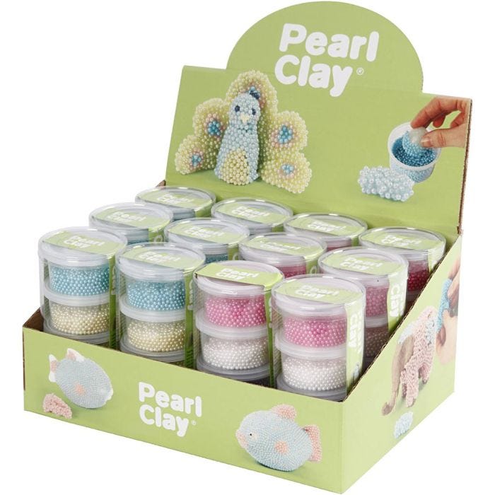 Pearl Clay®, ass. farger, 12 sett/ 1 pk.