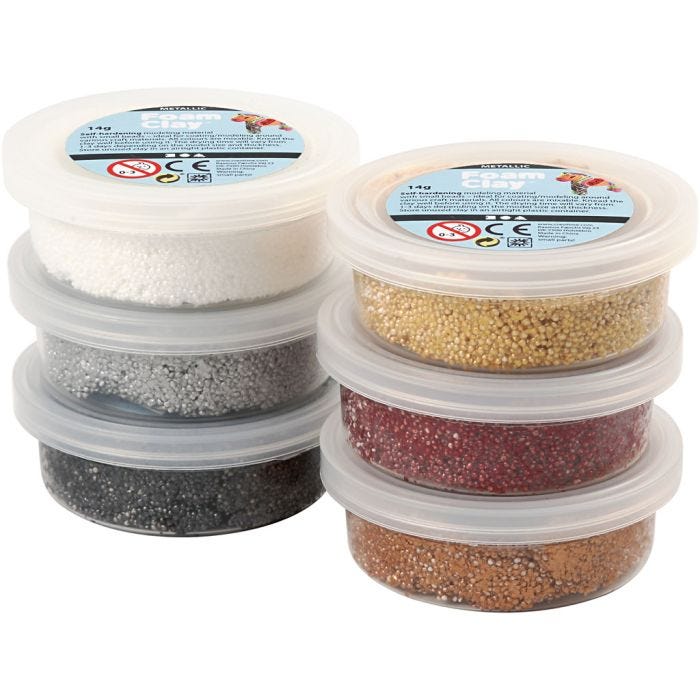 Foam Clay® , metallisk, brun harmoni, 6x14g/ 1 pk.