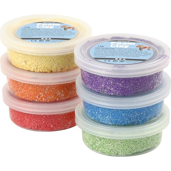Foam Clay® , metallisk, sterke farger, 6x14g/ 1 pk.