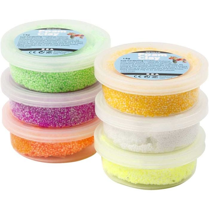 Foam Clay® , vårfarger, 6x14 g/ 1 pk.