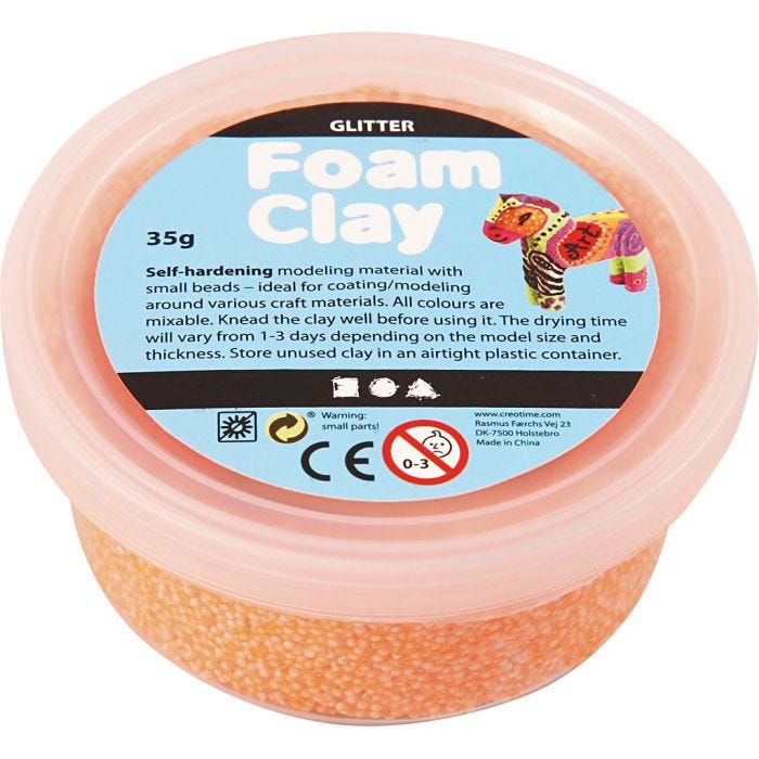 Foam Clay® , glitter, orange, 35 g/ 1 boks